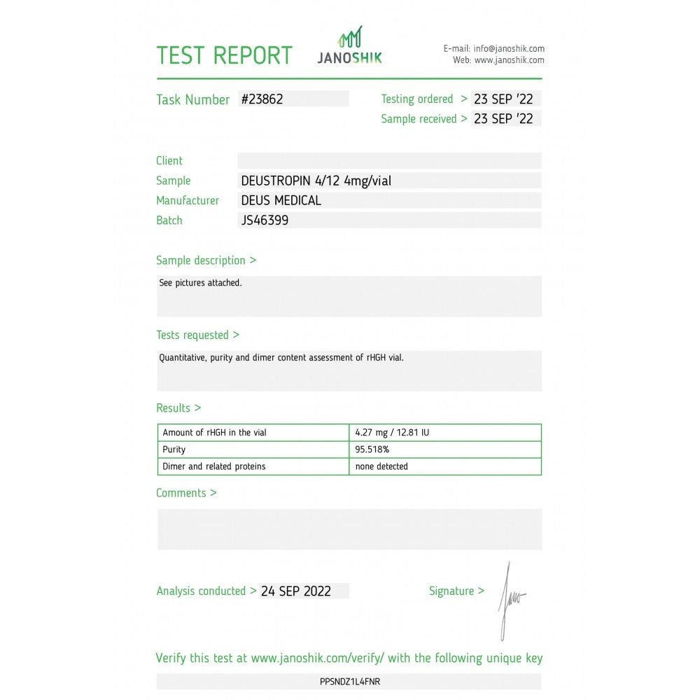 DEUSTROPIN 4/12 HGH (SOMATROPIN)